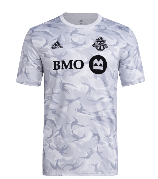 Toronto FC soccer shirt that is grey camouflage.